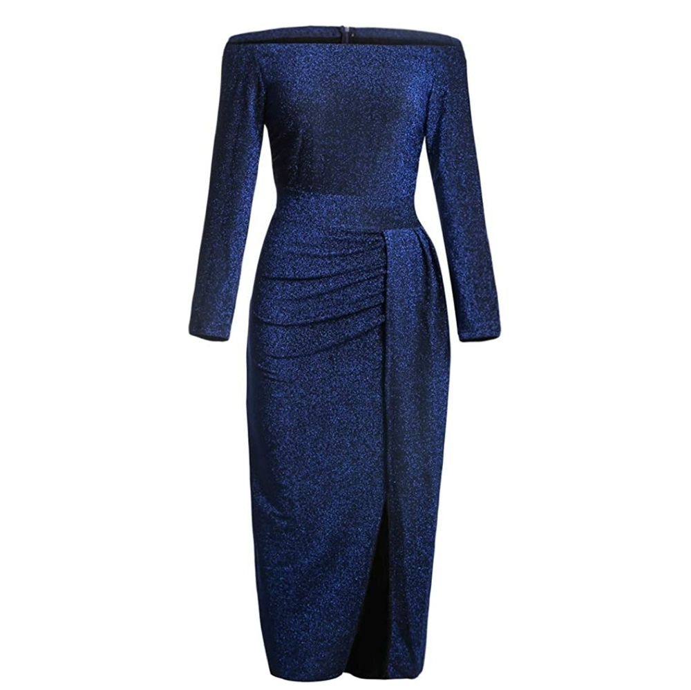 Midnight Blue Off Shoulder Cocktail Dress XL